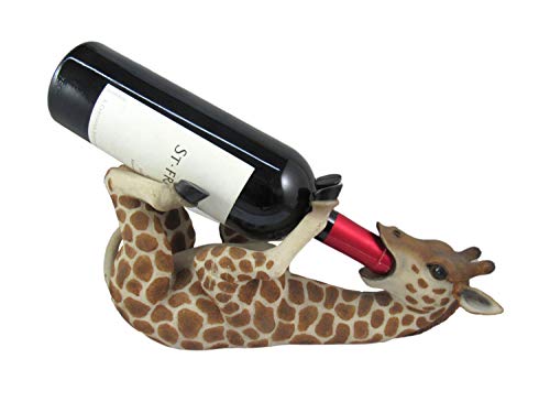 DWK Tall Drink Giraffe Decorative Table Top Wine Bottle Holder | Home Bar Decor | Wine Accessories | Kitchen Organization | Great Gifts for Her - 13.5" - Image 2