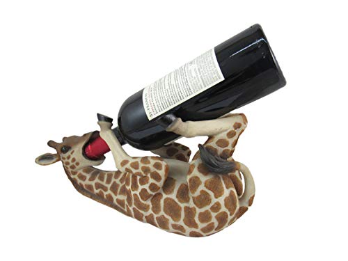 DWK Tall Drink Giraffe Decorative Table Top Wine Bottle Holder | Home Bar Decor | Wine Accessories | Kitchen Organization | Great Gifts for Her - 13.5" - Image 3