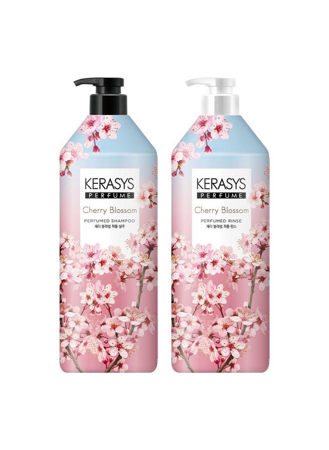Kerasys - Cherry Blossom Perfumed 33.8 Fl Oz / 1L (Shampoo + Conditioner Set) - Image 1