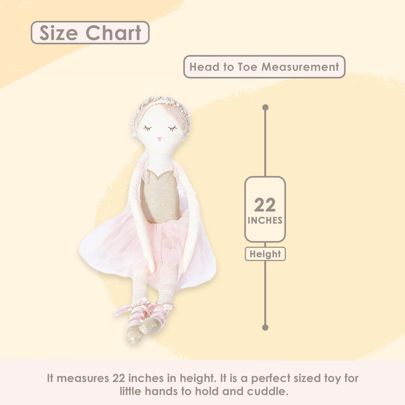 MON AMI Ballerina Stuffed Doll - 22”, Plush Ballerina Doll for Girls, Use as Toy or Room Decor, Great Gift for Kids of All Ages - Image 2