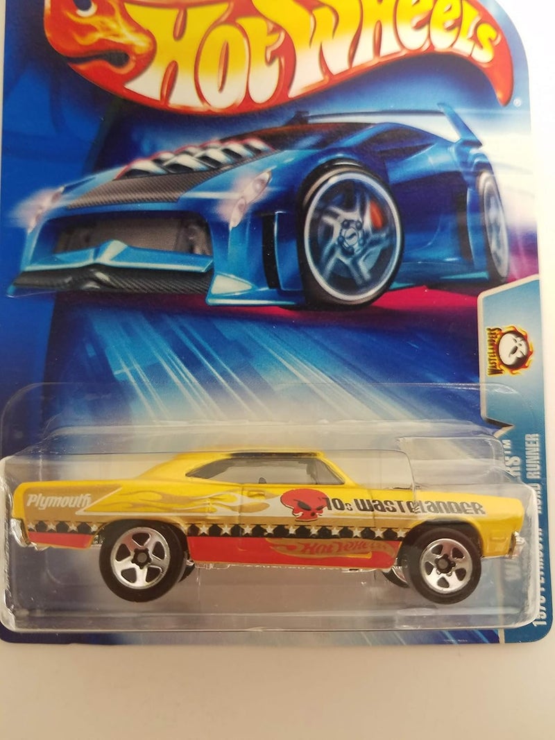 HW Wastelanders 1970 Plymouth Road Runner Yellow with Stars 2004 Hot Wheels Diecast Car No. 169 - Image 2