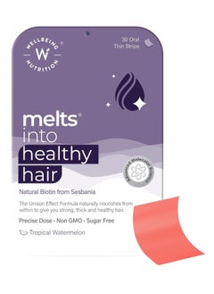 WELLBEING NUTRITION Healthy Hair With Plant Based Biotin Palmetto For Nutrition Growth 30 Strips  - Image 1