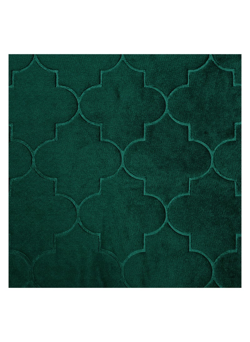 Fabienne Embossed Prayer Mat Anti-Slip Velvet Top Islamic Prayer Mat New Design Thick Padded Sajadah Prayer Rug for Men Women Eid Gift Ramadan Dark Green 70 x 110 cm - Image 4