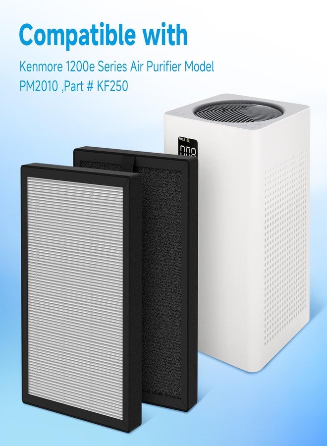 FCFMY KF250 H13 True HEPA Replacement Filter Compatible with Kenmore 1200e Series PM2010 Air Cleaner Purifier, Part # KF250, 2 Sets (4pcs) - Image 2