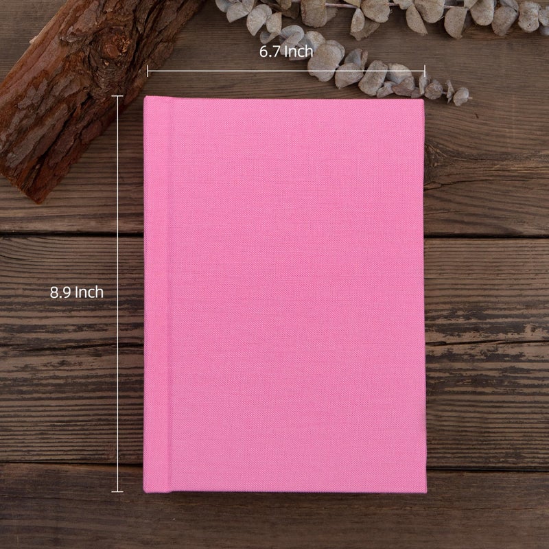 Pssoss Small 4x6 Photo Album with Writing Space Holds 20 Photos Ideal for Wedding Theme-Album and Baby Photo Album (Pink) - Image 2