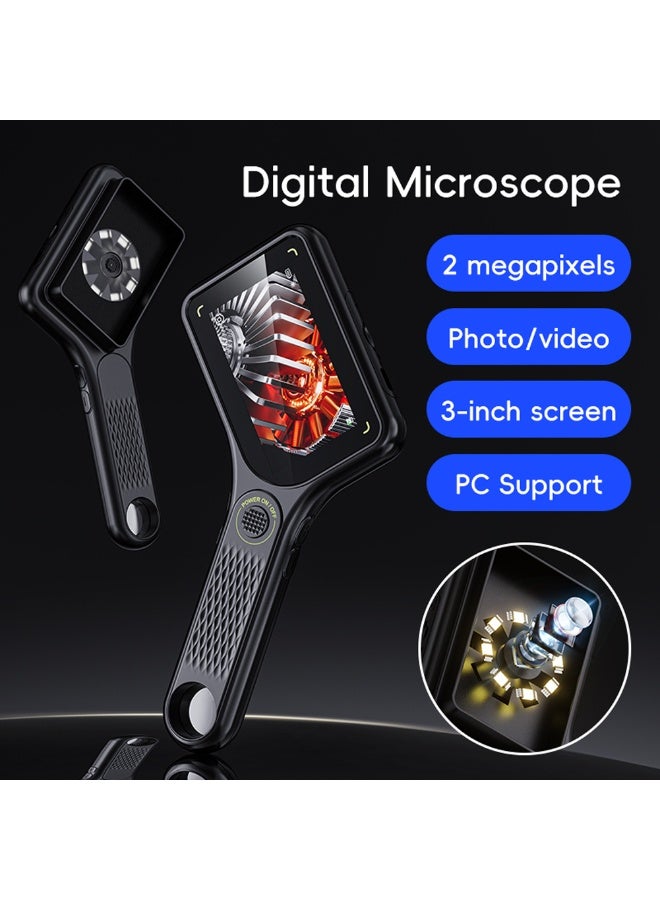 Chabeia 500X Portable Handheld Microscope Rechargeable HD Electronic Coin Magnifier 3Inch IPS Screen Microscope Camera for Home Office - Image 4