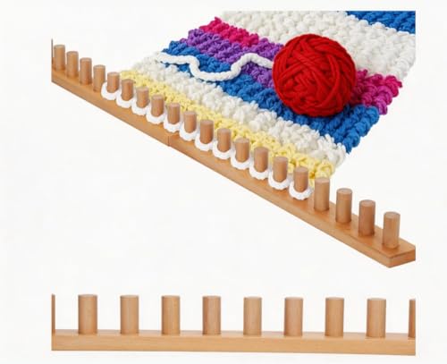 Sienson 52" Chunky Knitting Loom for Blanket Making – Foldable Wood Frame, Portable DIY Hand Knitting Kit for Beginners, Reusable Blanket Loom for Bulky Yarn Crafts & Gifts - Image 1