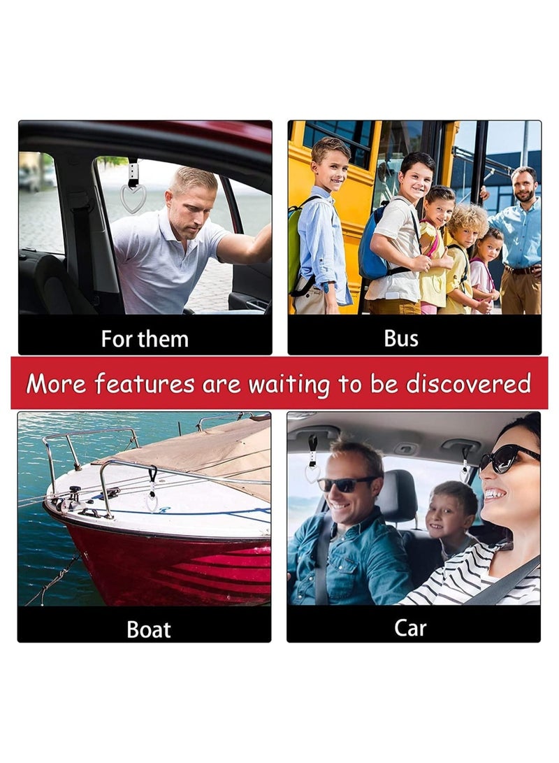 Heart Shaped Car Handle Straps - 2 Pieces White Drift Charm for Interior & Bumper Decor, Great for Subway & Bus - Image 5