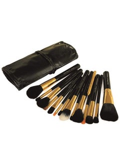 Urban Beauty Urban Beuaty Makeup Brush Set With Storage Pouch Model Ub115 (Black And Gold)15 Pieces  - Image 1