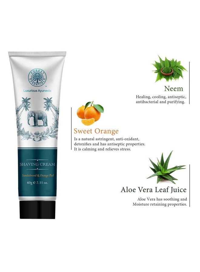 Forest Essentials Sandalwood & Orange Peel Shaving Cream For Men | Ayurvedic And Natural Shaving Cream For Smooth Razor Glide | 60 G - Image 3