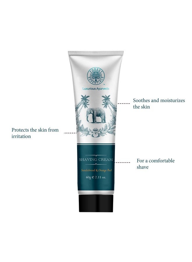 Forest Essentials Sandalwood & Orange Peel Shaving Cream For Men | Ayurvedic And Natural Shaving Cream For Smooth Razor Glide | 60 G - Image 2
