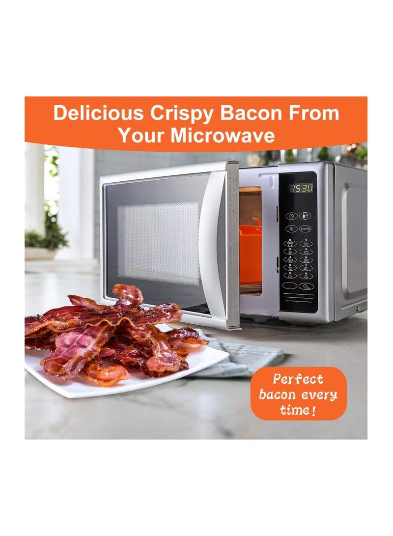 NonStick Silicone Microwave Cooker Tray for Easy Cooking and Grease Catching Ideal for Sausages and Pizza Rolls - Image 2