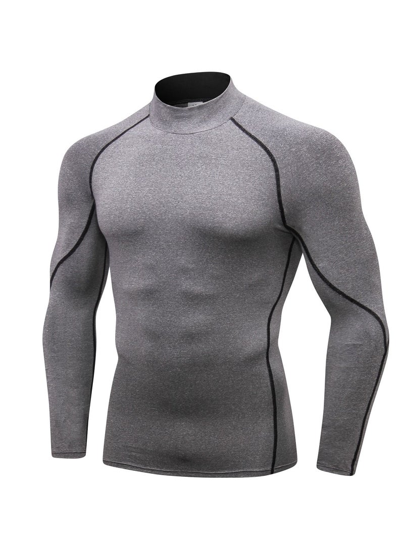 Loquat Men Quick Dry Breathable Long Sleeve Shirt Grey/Black  - Image 1