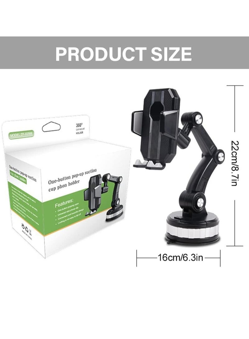 ELTRAZONE Phone Mount for Car Center Console – Super Adsorption Suction Cup Holder, Universal Mobile Mount for Dashboard & Console, Gray - Image 3