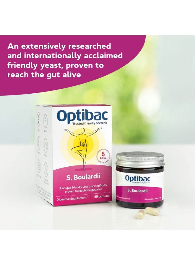 Optibac Probiotics أوبتيباك ساكاروميس بولاودي | 5 مليار بكتيريا صديقة مكمل خميرة طبيعية | مدروس جيدًا ومعترف به دوليًا | نباتي وخالي من الغلوتين | مستقر على الرف | 80 كبسولة - Image 2
