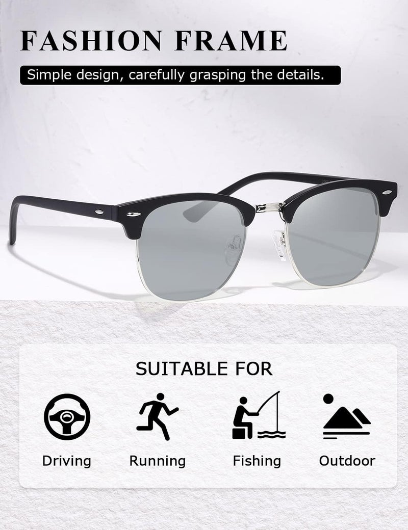 AEVOGUE Polarized Sunglasses For Women And Men Semi Rimless Frame Retro Sun Glasses AE0369 - Image 4