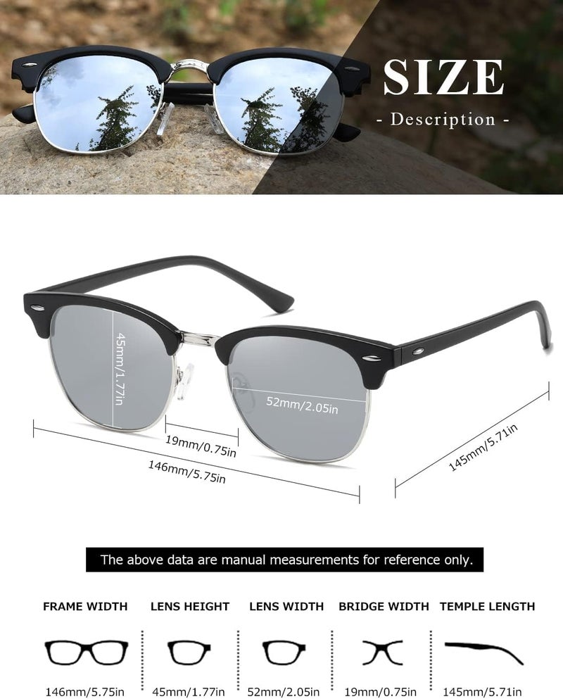 AEVOGUE Polarized Sunglasses For Women And Men Semi Rimless Frame Retro Sun Glasses AE0369 - Image 5