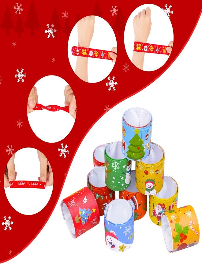 Garma 48Pcs Christmas Slap Bracelets and Silicone Bracelets for Kids, Xmas Bulk Slap Wristbands Rubber Bracelets Set for Christmas Birthday Party Favors Supplies New Year Stocking Stuffers Gifts - Image 4