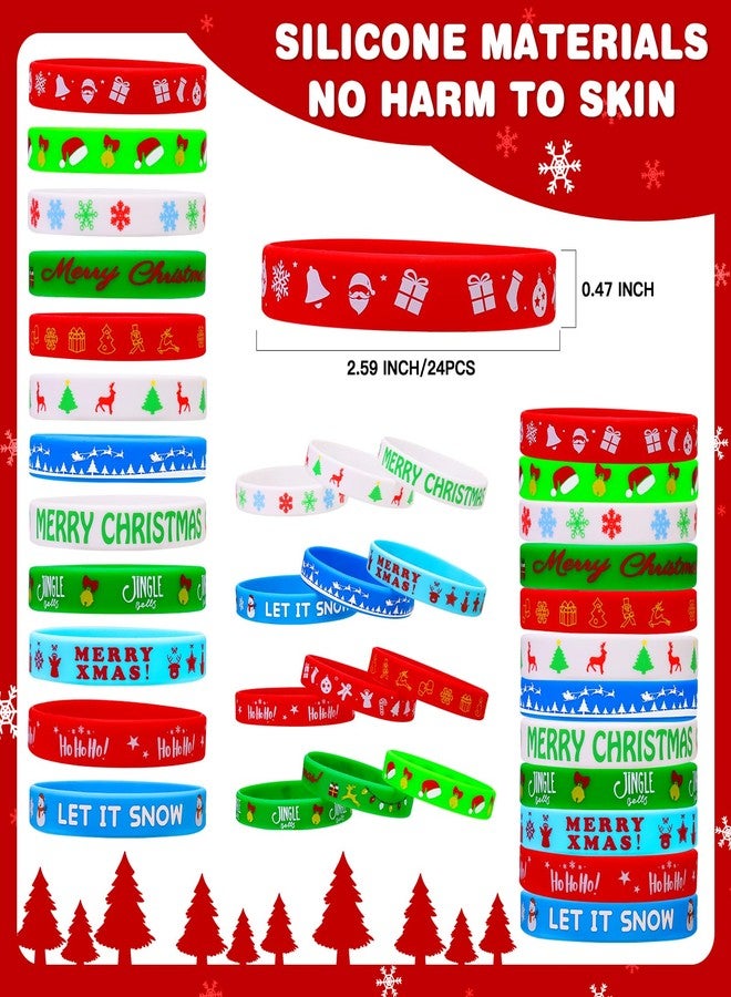 Garma 48Pcs Christmas Slap Bracelets and Silicone Bracelets for Kids, Xmas Bulk Slap Wristbands Rubber Bracelets Set for Christmas Birthday Party Favors Supplies New Year Stocking Stuffers Gifts - Image 2