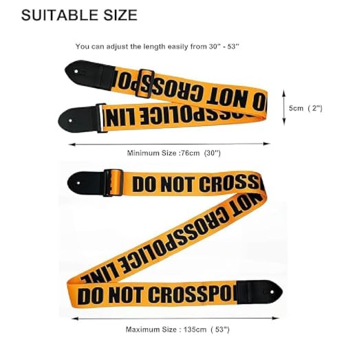 MOCKING BIRD Guitar Strap for Acoustic Adjustable Buckle Electric Guitar Strap Polyester Guitar Belt For Acoustic/Bass/Electric Guitars (Police Line) - Image 5