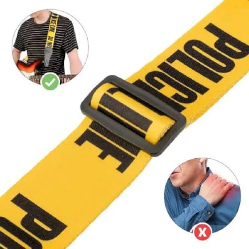 MOCKING BIRD Guitar Strap for Acoustic Adjustable Buckle Electric Guitar Strap Polyester Guitar Belt For Acoustic/Bass/Electric Guitars (Police Line) - Image 4