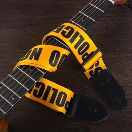 MOCKING BIRD Guitar Strap for Acoustic Adjustable Buckle Electric Guitar Strap Polyester Guitar Belt For Acoustic/Bass/Electric Guitars (Police Line) - Image 2