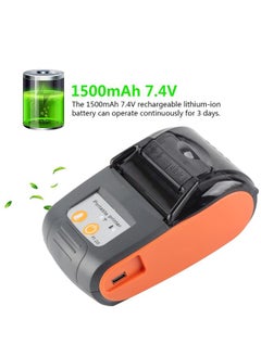 Thoraya Wireless Portable Receipt Printer Bluetooth Thermal Bill Printer 58 mm 110‑240 V(Orange, )  - Image 3