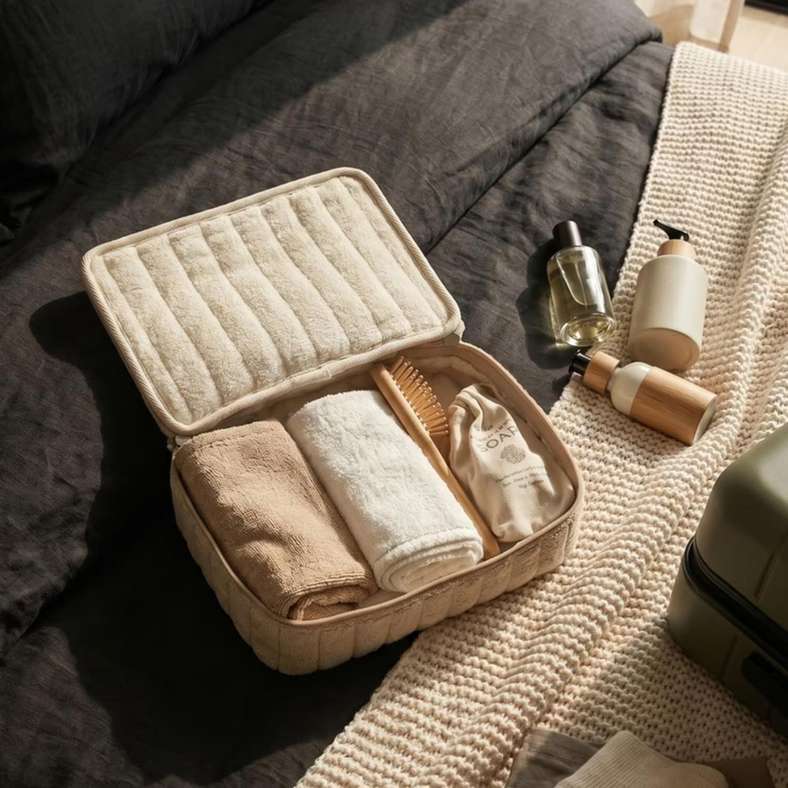 Pan Home Crews Terry Travel Pouch 24x16x7cm - Wheat - 262PSF9900088 - Image 1