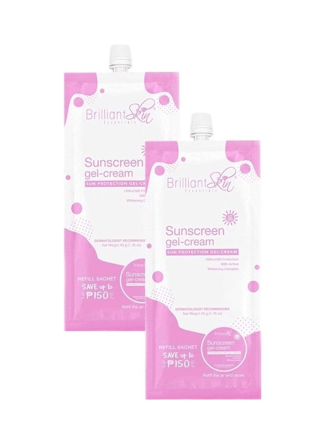 بريليانت سكين إسينشالز عبوات كريم جل للوقاية من الشمس بعامل حماية SPF 30 من قطعتين زهري 2 X 50جرام - Image 1