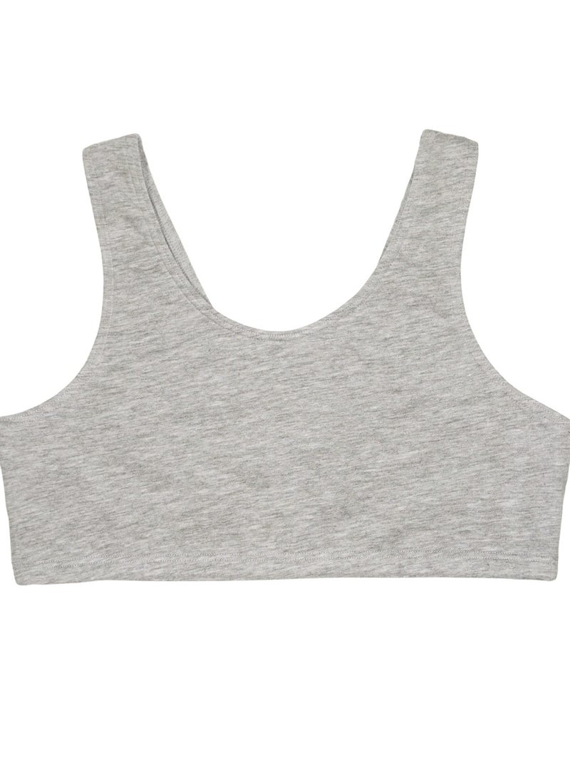 Fruit of the Loom Girls' Cotton Built-up Stretch Sports Bra, Heather Grey/Bittersweet Pink/White, 36 - Image 4