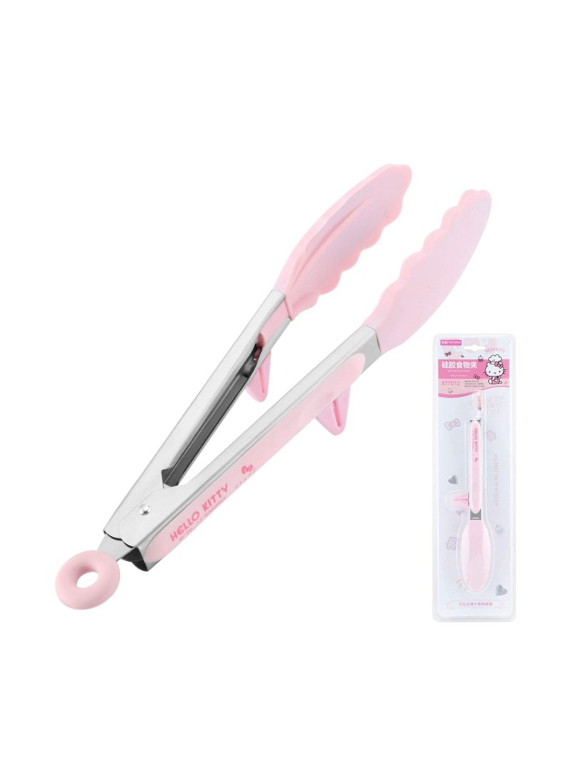 chefmade Hello Kitty Food Tong 10.6 Inch Stainless Steel Silicone Tong with Non Slip Grip - Image 1