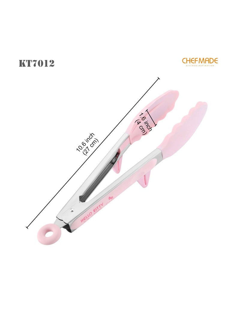 chefmade Hello Kitty Food Tong 10.6 Inch Stainless Steel Silicone Tong with Non Slip Grip - Image 2