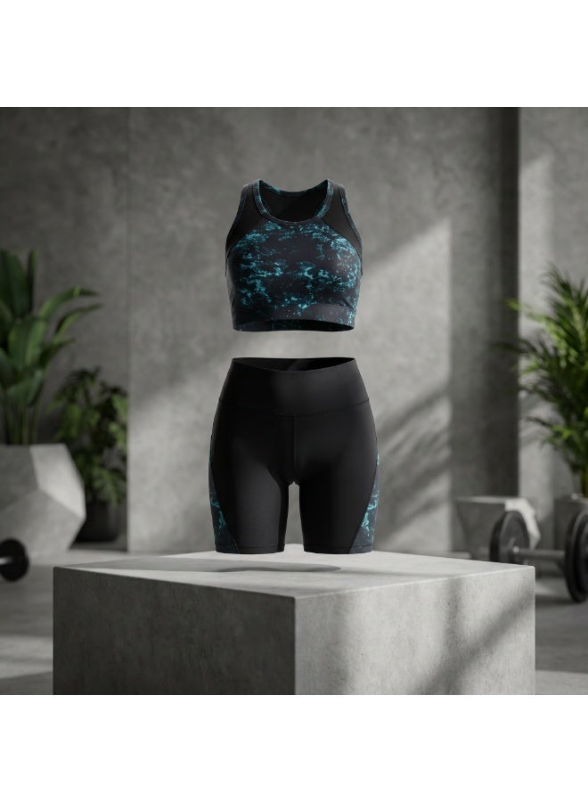 Women's 2 Piece Tracksuit Set – Sports Bra & High-Waist Shorts | Lightweight, Breathable & Stretch Activewear | Made in Turkey - Image 3