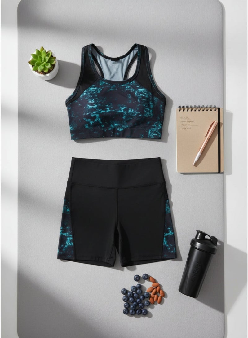 Women's 2 Piece Tracksuit Set – Sports Bra & High-Waist Shorts | Lightweight, Breathable & Stretch Activewear | Made in Turkey - Image 2