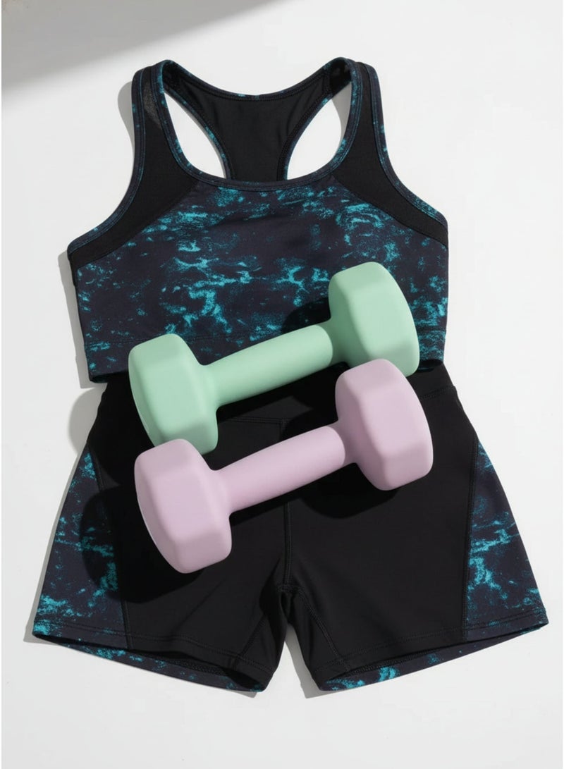 Women's 2 Piece Tracksuit Set – Sports Bra & High-Waist Shorts | Lightweight, Breathable & Stretch Activewear | Made in Turkey - Image 5