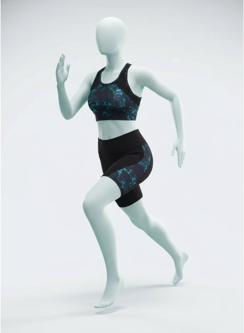 Women's 2 Piece Tracksuit Set – Sports Bra & High-Waist Shorts | Lightweight, Breathable & Stretch Activewear | Made in Turkey - Image 1