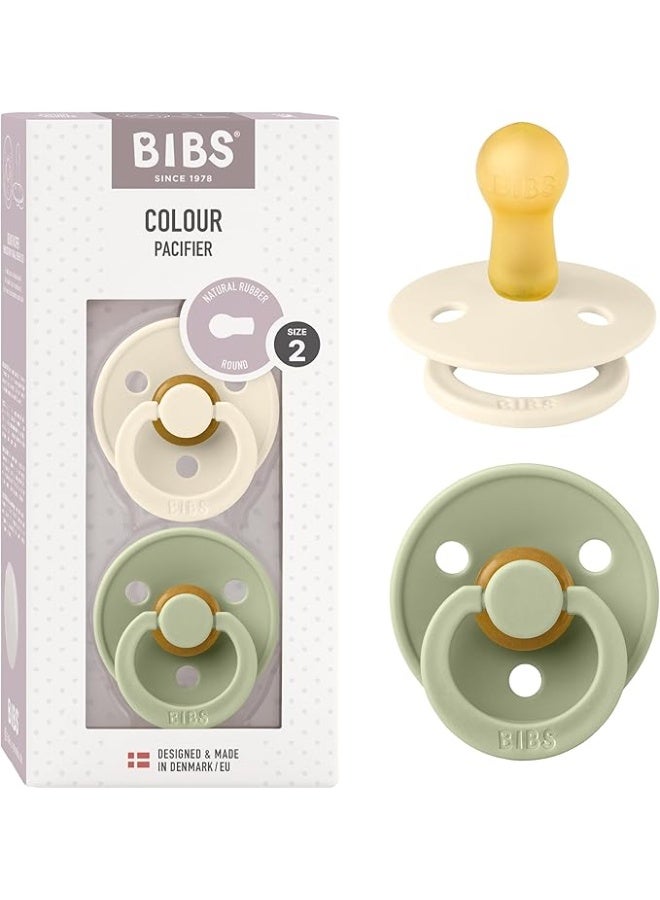 insular BIBS Pacifier Natural Rubber Baby Pacifier BPA Free Set of 2 - Image 1