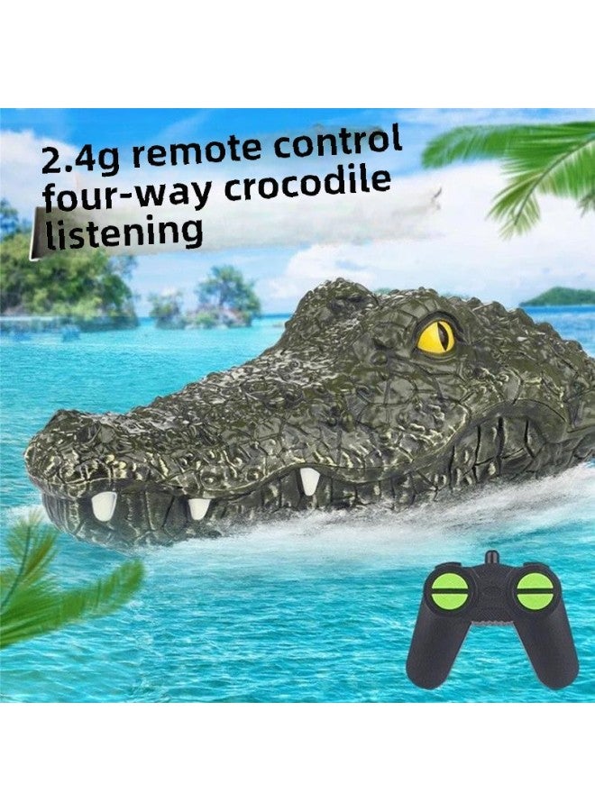 قارب برأس تمساح للتحكم عن بعد شحن مقاوم للماء ومحاكاة عالية السرعة لقارب التمساح للتحكم عن بعد قارب قرش للأطفال لعبة كهربائية قارب سريع اللون: Mx-0028 قارب سمك 2.4 جرام 2 في 1 مع شحن - Image 3