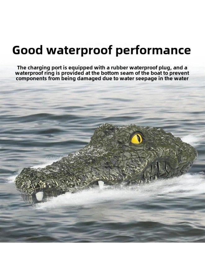 قارب برأس تمساح للتحكم عن بعد شحن مقاوم للماء ومحاكاة عالية السرعة لقارب التمساح للتحكم عن بعد قارب قرش للأطفال لعبة كهربائية قارب سريع اللون: Mx-0028 قارب سمك 2.4 جرام 2 في 1 مع شحن - Image 2