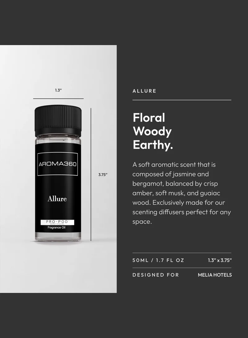 AROMA360 Allure Pro-Pod Oil Blend - Hotel Inspired for Luxury Essential Oil Diffusers - Aromatherapy Scent Diffuser Oil - Bergamot, Jasmine, and Rose