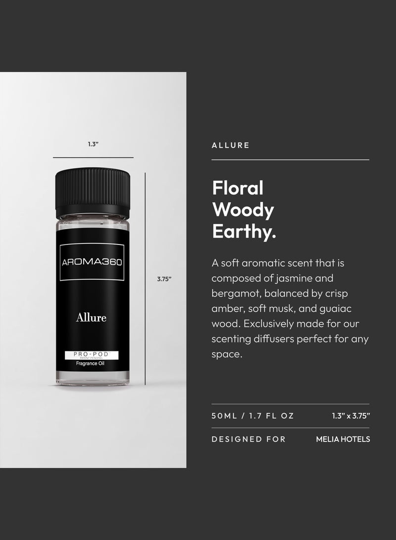 AROMA360 Allure Pro-Pod Oil Blend - Hotel Inspired for Luxury Essential Oil Diffusers - Aromatherapy Scent Diffuser Oil - Bergamot, Jasmine, and Rose  - Image 3