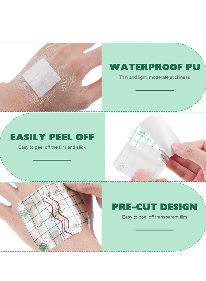 SYOSI Sterile Self Adhesive Waterproof Island Dressing, Breathable Waterproof Adhesive Non-Woven Wound Dressing Helps Prevent Infection for First Aid and Wound Care Transparent - Image 3