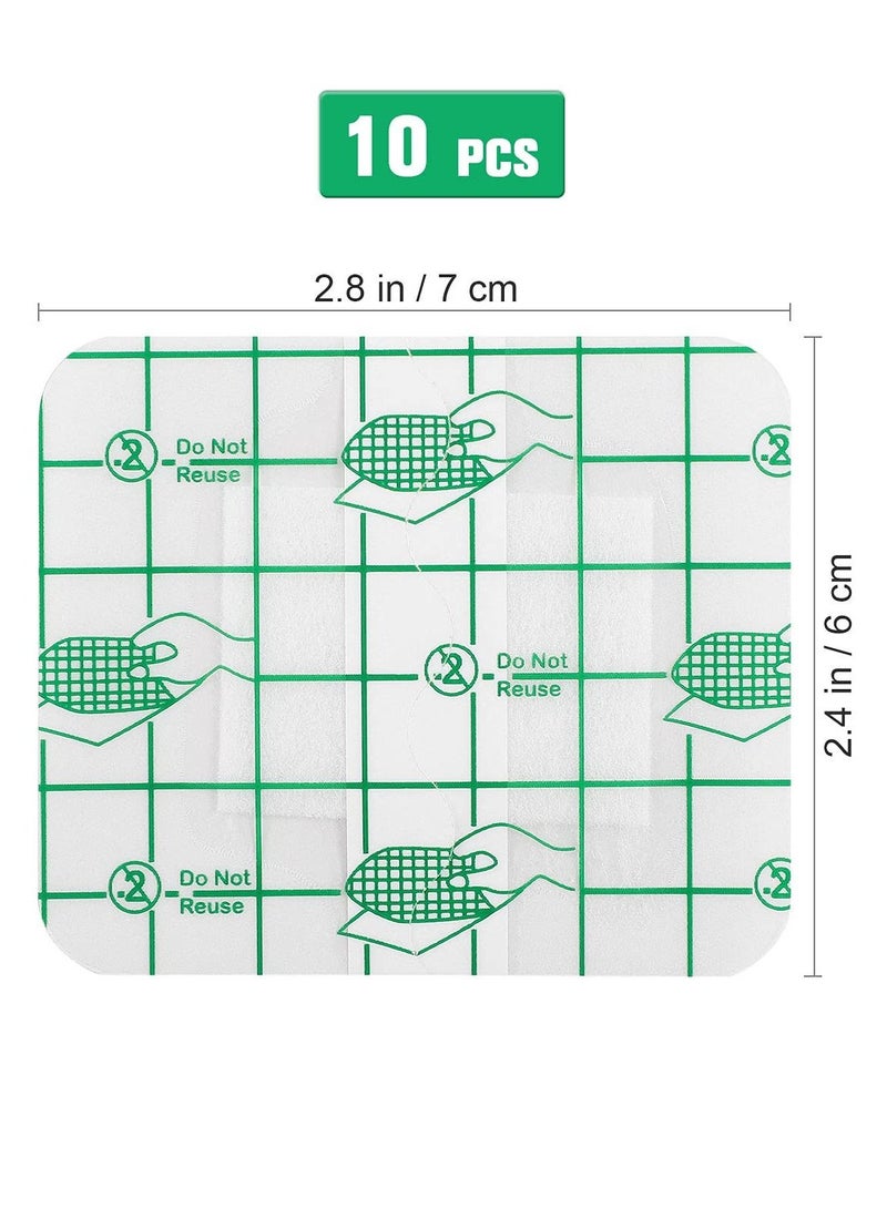 SYOSI Sterile Self Adhesive Waterproof Island Dressing, Breathable Waterproof Adhesive Non-Woven Wound Dressing Helps Prevent Infection for First Aid and Wound Care Transparent - Image 2