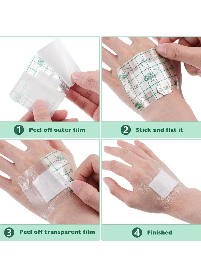 SYOSI Sterile Self Adhesive Waterproof Island Dressing, Breathable Waterproof Adhesive Non-Woven Wound Dressing Helps Prevent Infection for First Aid and Wound Care Transparent - Image 4