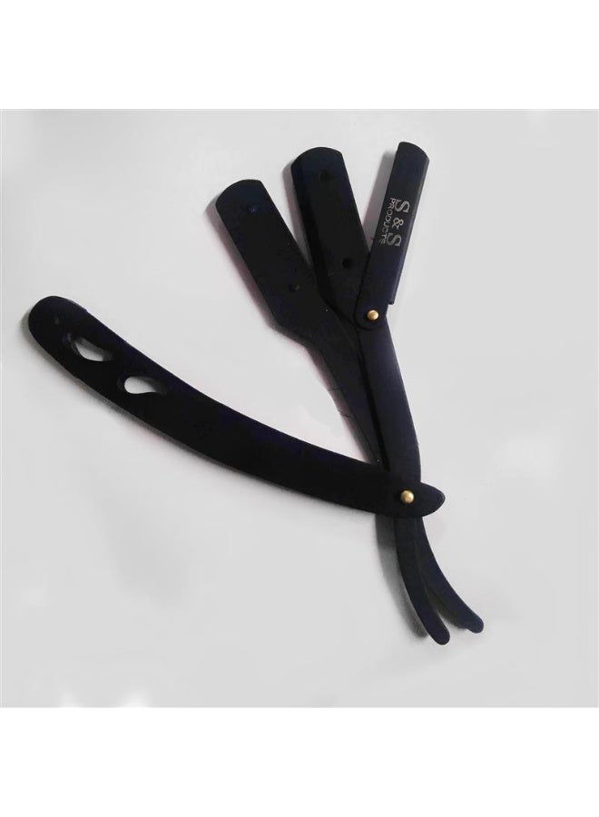 استريكو ماكينة حلاقة مستقيمة للرجال، ماكينة حلاقة احترافية ذات حافة حادة، ماكينة حلاقة باربيرا كلاسيكية من الفولاذ المقاوم للصدأ لحلاقة ناعمة ودقيقة، شفرة واحدة (أسود) - Image 1