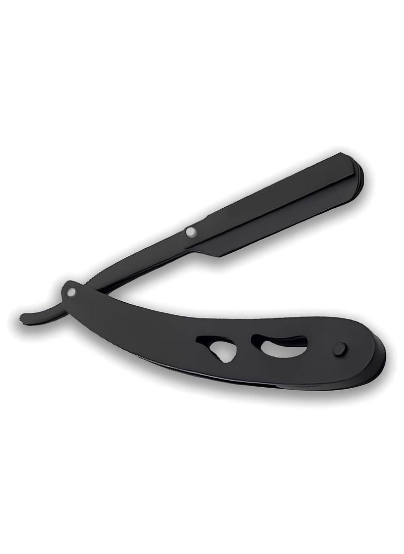 Estrico Professional Cut Throat Razor Kit, All Matte Black Straight Razor Barber Razor, Premium Quality Straight Edge Razor, Moustache & Beard Shaving Razor, Single Blade Razor (Black)  - Image 1