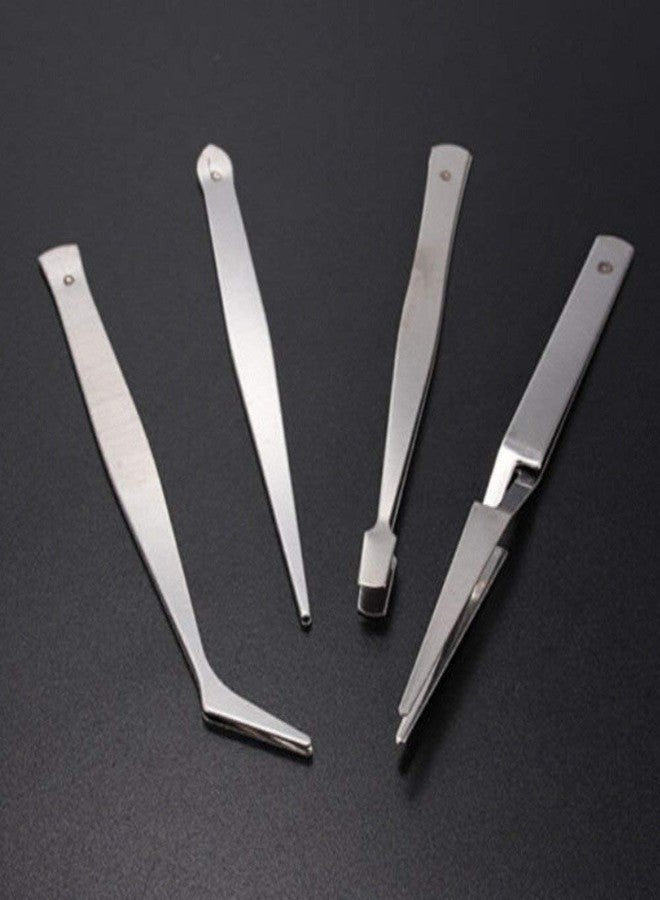 53 Arts 4PCS Stainless Steel Tweezer Set for Nail Art Precision and Detailing - Image 1