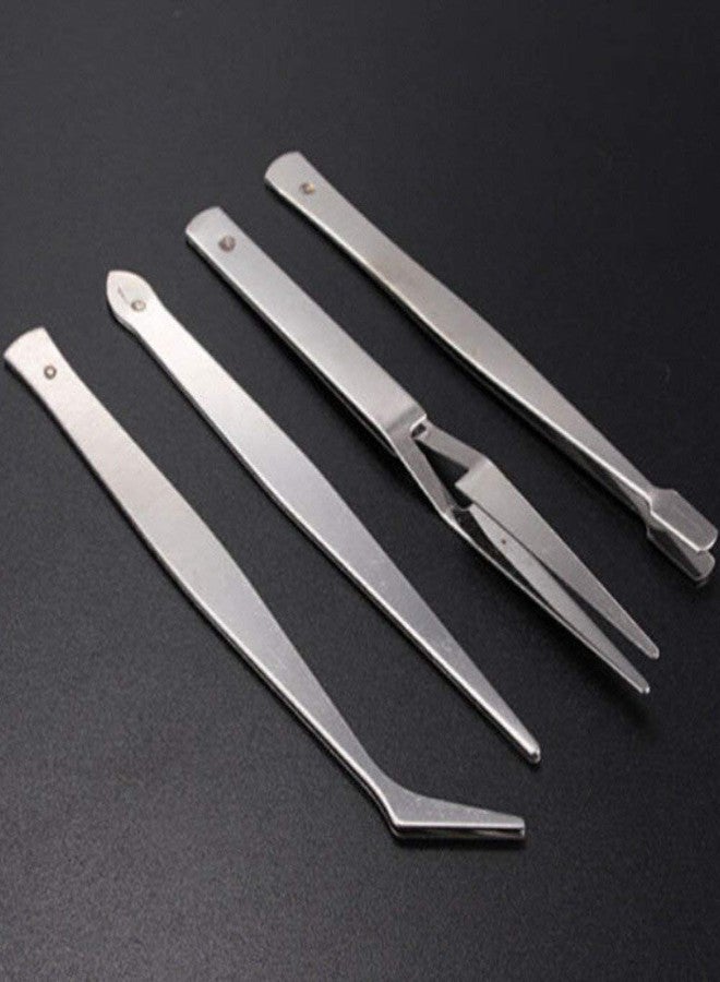 53 Arts 4PCS Stainless Steel Tweezer Set for Nail Art Precision and Detailing - Image 2