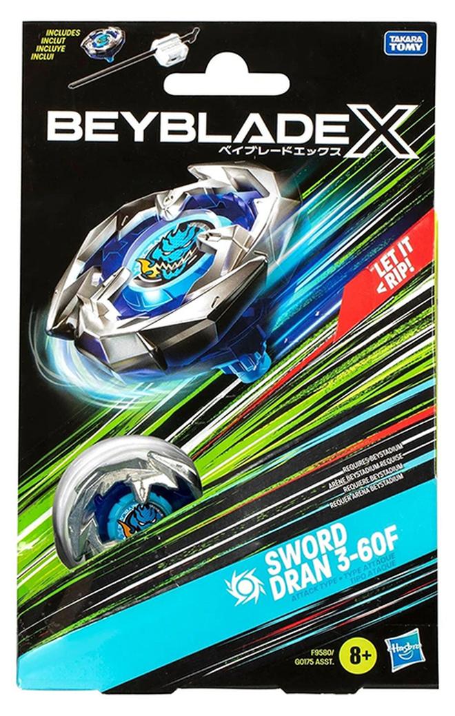 BeyBlade X Launcher Sword Dran 3-60F Starter Pack Top & Launcher, Easy Grip, Battle Top Toy, Bey Toy for 8+ Year Old Boys Girls, Authentic Die-cast Metal Parts, Powerful Attacks - Image 1
