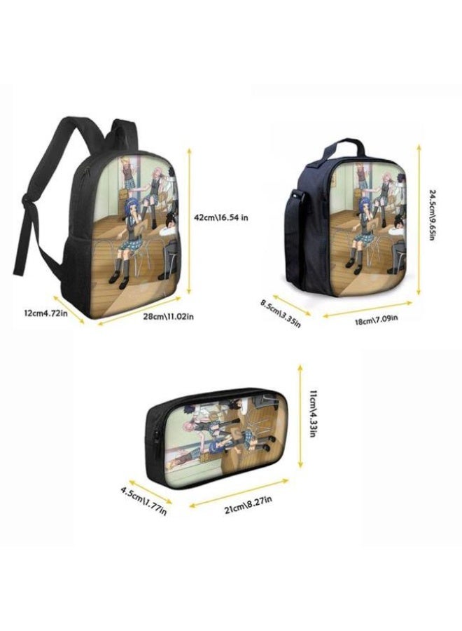 general Cartoon printed backpack + hand-held + pen bag set, three-piece practical bag combination (students, children, friends' outings, mountain climbing sports, etc. can be used) - 4 - Image 4